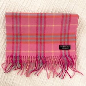 Classic Burberry Check 100% Cashmere Pink Scarf